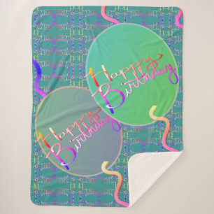 Couverture Sherpa Joyeux Balloons d'anniversaire Sherpa Blanket
