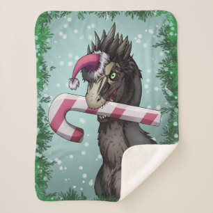Couverture Sherpa Joyeux dinosaure de Noël