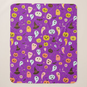 Couverture Sherpa Joyeux Fantômes mignons d'Halloween