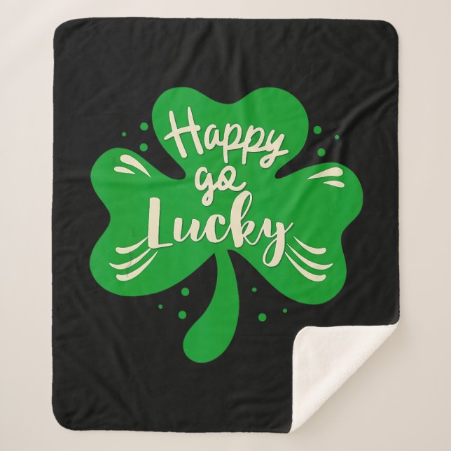 Couverture Sherpa Joyeux Go Lucky Shamrock St. Patricks Day (Devant)