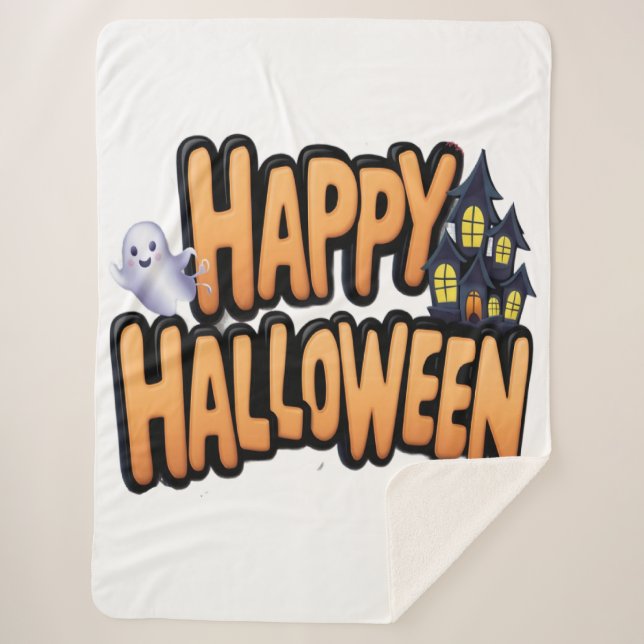 Couverture Sherpa Joyeux Halloween  (Devant)