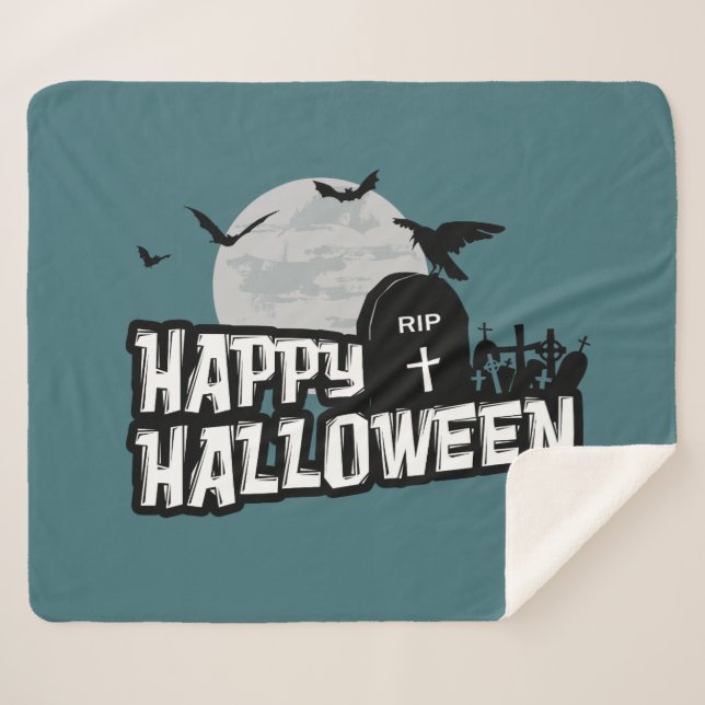 Couverture Sherpa Joyeux Halloween (Devant (Horizontal))