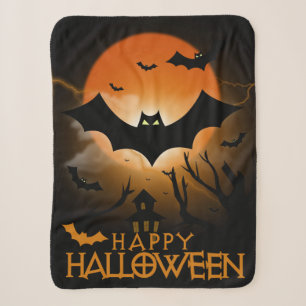 Couverture Sherpa Joyeux Halloween Maison Hantée Cosy Épouvante Auto