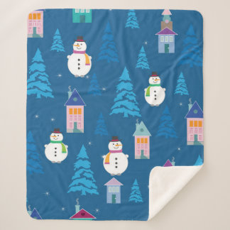Couverture Sherpa Joyeux Motif de Noël