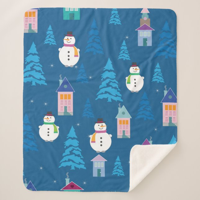 Couverture Sherpa Joyeux Motif de Noël (Devant)