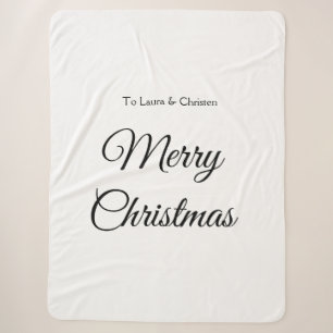 Couverture Sherpa Joyeux Noël ajoutez nom texte cadeau personnalisé 