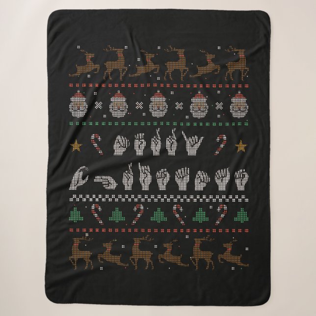 Couverture Sherpa Joyeux Noël - ASL American Sign Language II (Devant)