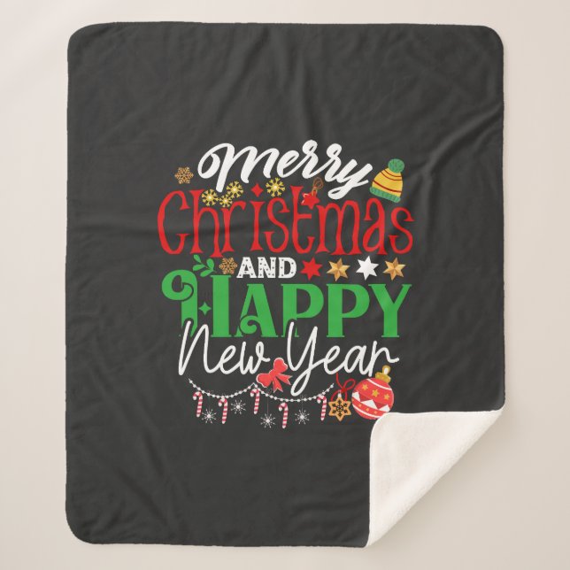 Couverture Sherpa Joyeux Noël et Bonne Année-67342 (Devant)