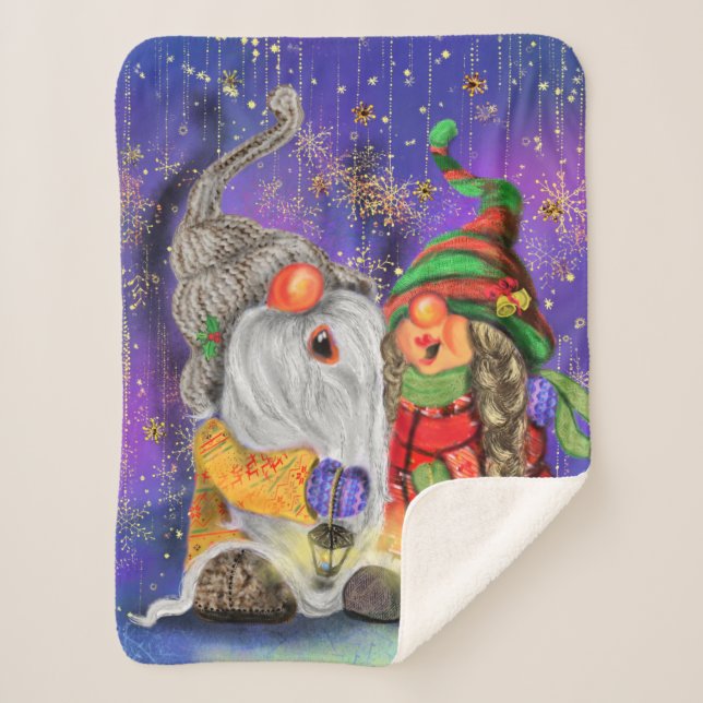 Couverture Sherpa Joyeux Noël Gnome Baby Sherpa Blanket (Devant)