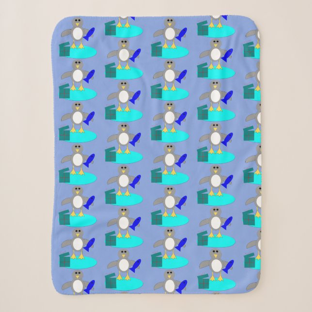 Couverture Sherpa Joyeux Noël Pêche Penguin Custom Sherpa (Devant)