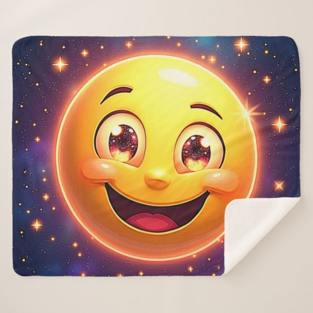 Couverture Sherpa Joyeux oeil cosmique Emoji (Devant (Horizontal))