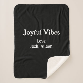 Couverture Sherpa Joyful Vibes green Christmas holidays love family