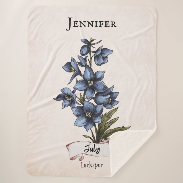 Couverture Sherpa Juillet Fleur d'anniversaire (Devant)