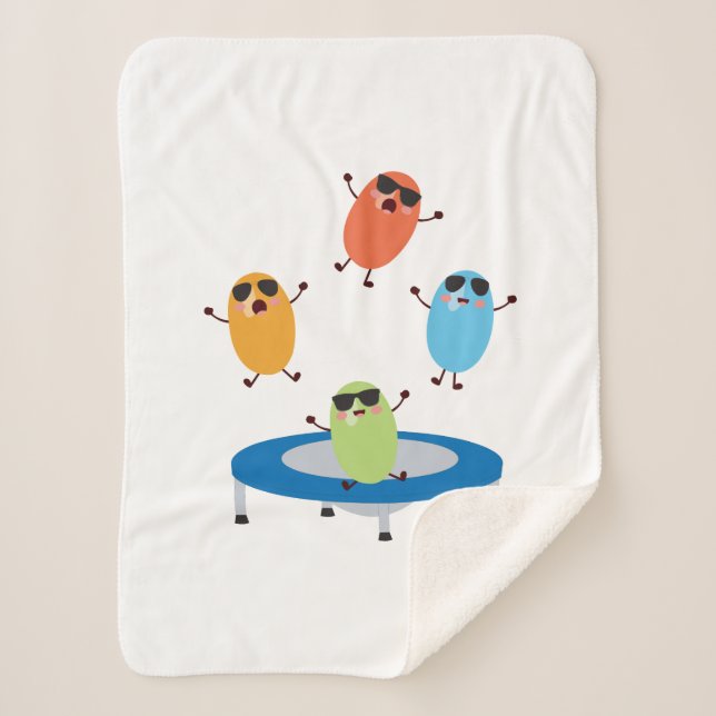 Couverture Sherpa Jumping mignon Haricots de bonbons portant des lun (Devant)