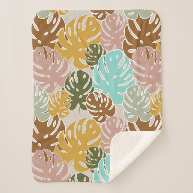 Couverture Sherpa jungle monstère colorée (Devant)