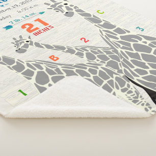 Couverture Sherpa Jungle Nursery Giraffe Famille Bébé Garçon Statist