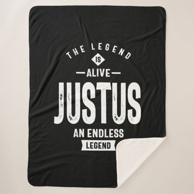 Couverture Sherpa Justus Nom personnalisé Anniversaire Cadeau (Devant)