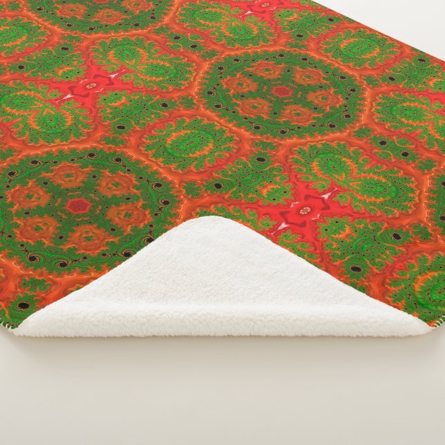 Couverture Sherpa Kaleidoscope orange et vert Sherpa Blanket (3/4)
