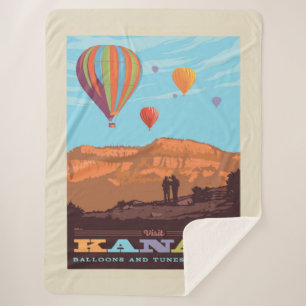 Couverture Sherpa Kanab, Utah Ballons Et Roundup De Tunes