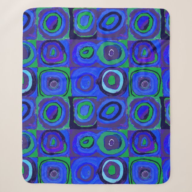 Couverture Sherpa Kandinsky Farbstudie Carrés Bleus Cercle Carré  (Devant)