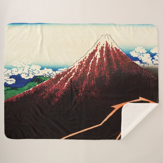 Couverture Sherpa Katsushika Hokusai - Éclairages sous le sommet (Devant (Horizontal))