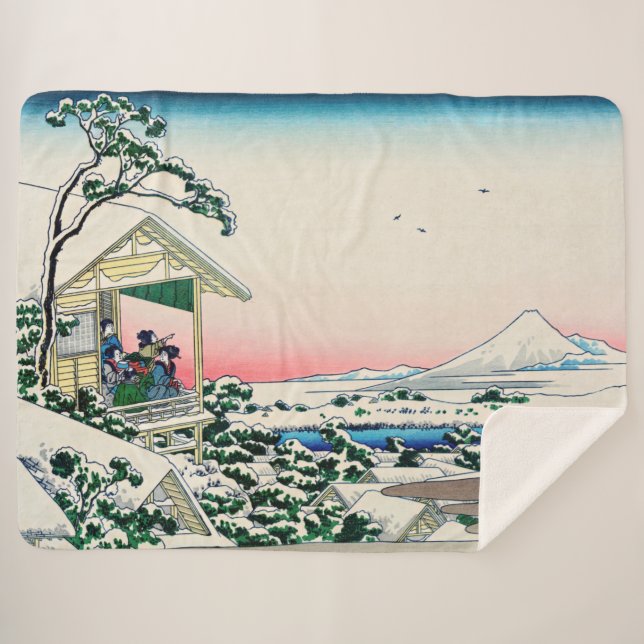 Couverture Sherpa Katsushika Hokusai - Maison de thé à Koishikawa (Devant (Horizontal))
