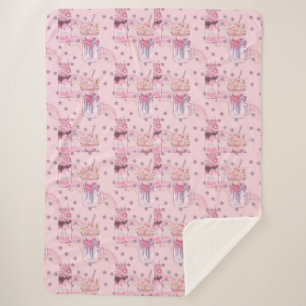 Couverture Sherpa Kawaii Freakshake Motif - Pastel Purple