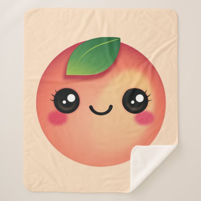 Couverture Sherpa Kawaii Peach Sherpa Blanket (Devant)