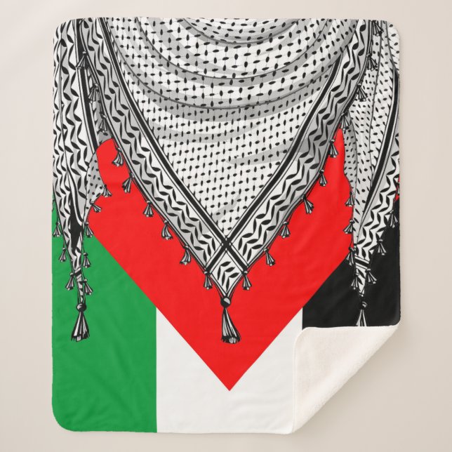 Couverture Sherpa Keffiyeh Écharpe palestinienne tissu traditionnel (Devant)