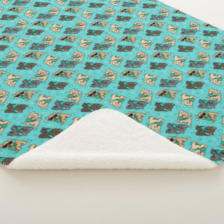 Couverture Sherpa KiniArt Cutieface Cairn Sherpa Blanket
