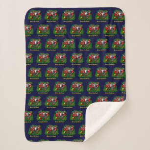 Couverture Sherpa Kitty et chiot, Happy XMas