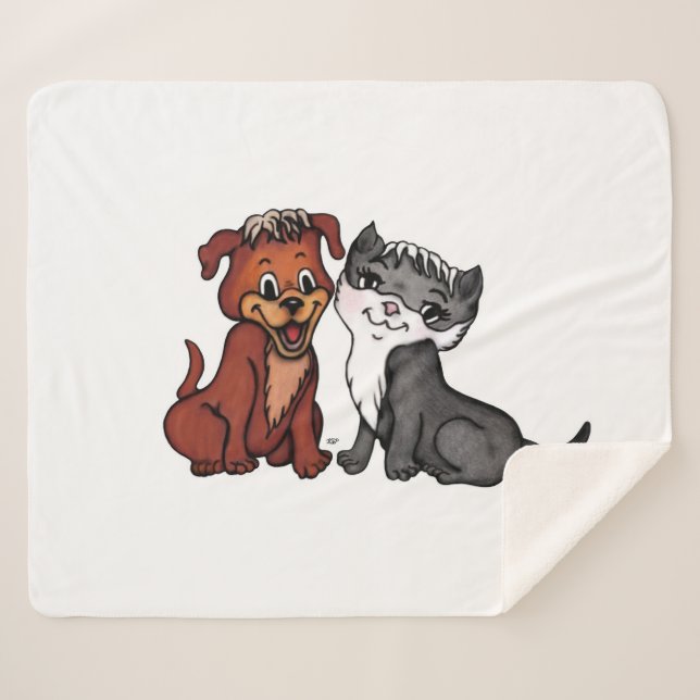 Couverture Sherpa Kitty et Puppy (Devant (Horizontal))