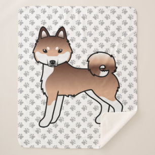 Couverture Sherpa Klee Kai d'Alaska rouge et blanc Chien de dessin a