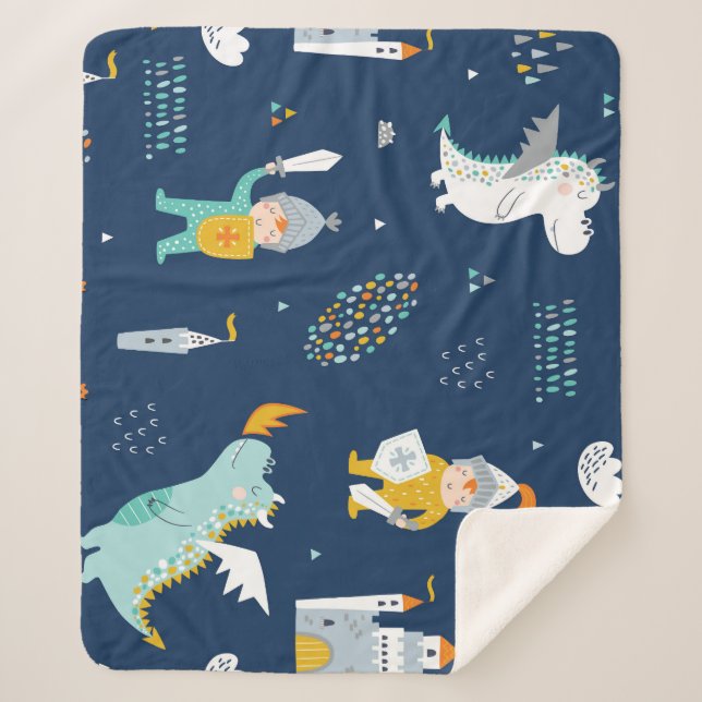 Couverture Sherpa Knight Dragon Castle Motif enfant (Devant)