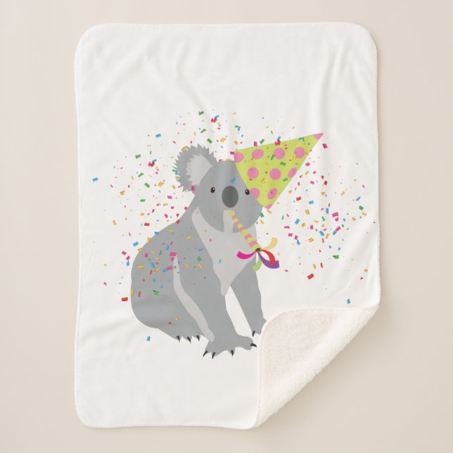 Couverture Sherpa Koala - Animaux ayant une fête (Devant)