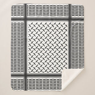 Couverture Sherpa Kuffiya en Jordanie noir et blanc