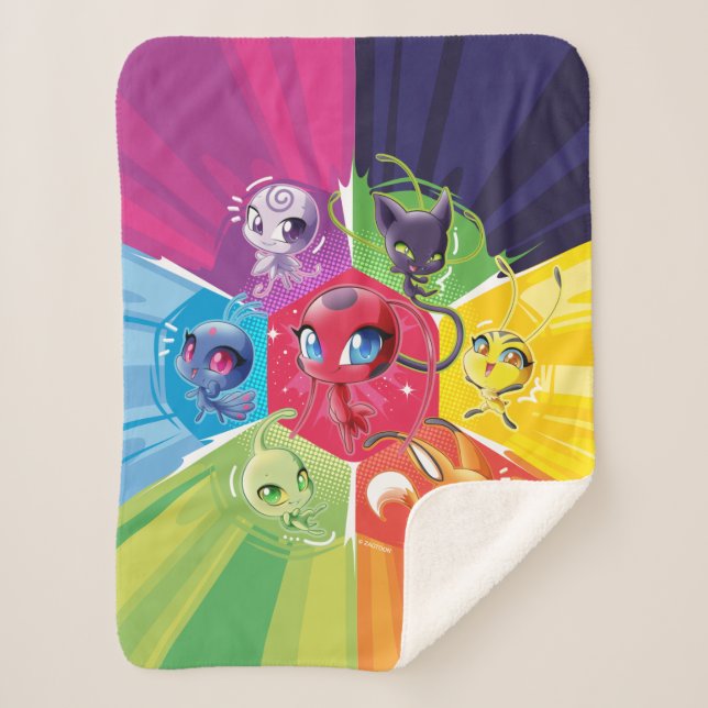 Couverture Sherpa Kwamis coloré (Devant)