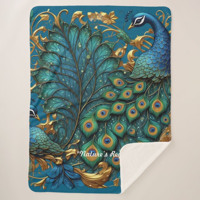 Couverture Sherpa "La beauté intemporelle de Peacock" (Devant)