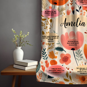 Couverture Sherpa La Bible Florale Boho Versets Affirmation Avec Nom