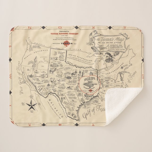 Couverture Sherpa La carte d'un Texan des Etats-Unis (du Texas) (Devant (Horizontal))