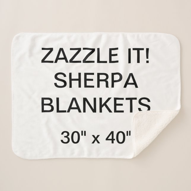 Couverture Sherpa La coutume a personnalisé 30" x 40" le blanc (Devant (Horizontal))