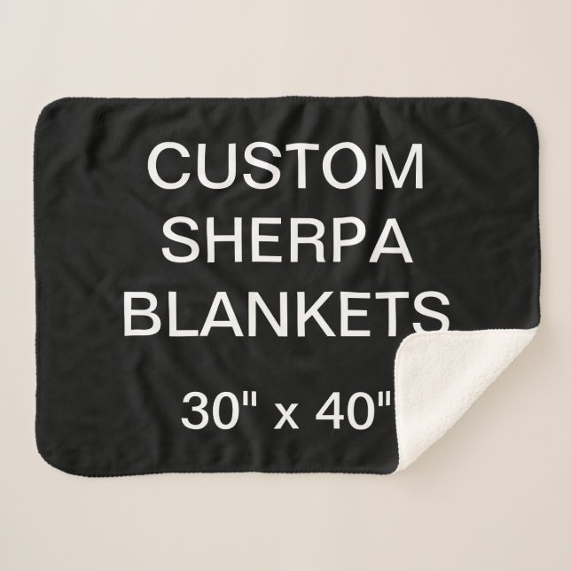Couverture Sherpa La coutume a personnalisé 30" x 40" le blanc (Devant (Horizontal))