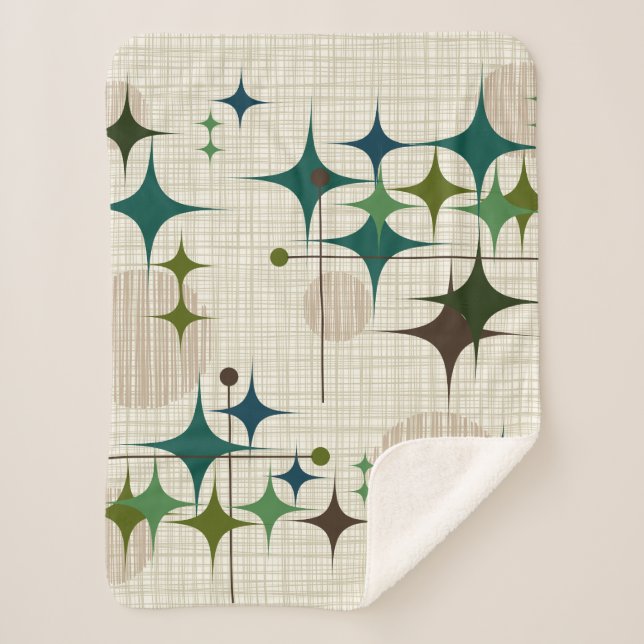 Couverture Sherpa La moitié du siècle Starbursts moderne et globes (Devant)