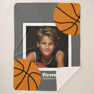 Couverture Sherpa La photo de basket-ball ajoutent votre nom - peut
