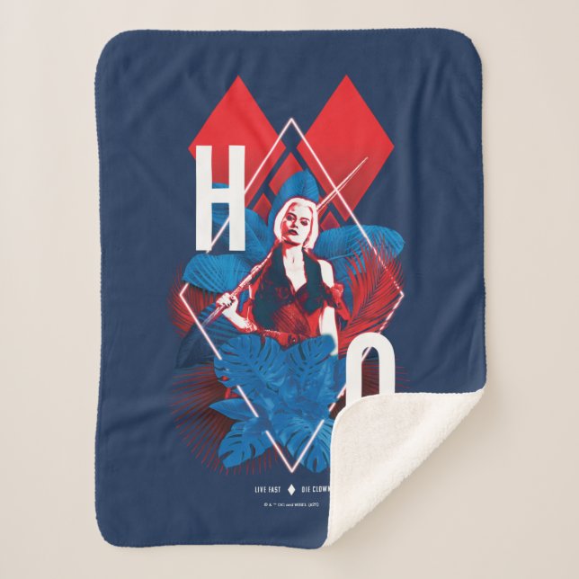 Couverture Sherpa La Suicide Squad | Harley Quinn Fern & Diamonds (Devant)