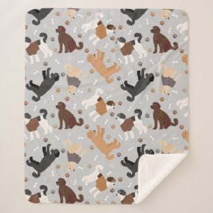 Couverture Sherpa Labradoodle / Goldendoodle Bones and Paws Sherpa B