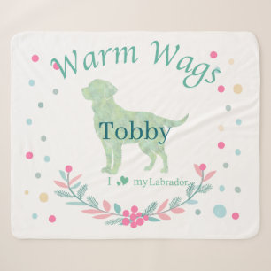 Couverture Sherpa Labrador Retriever Menthe Minimaliste Noël Perso