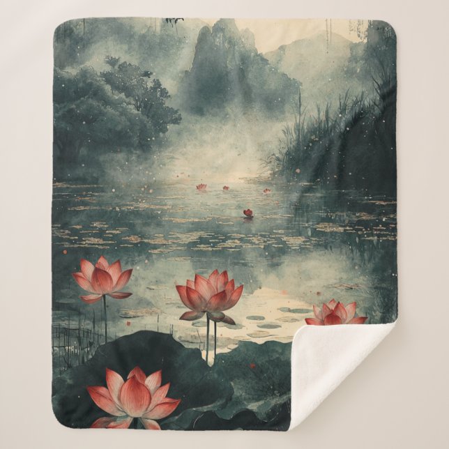 Couverture Sherpa Lac de lotus au clair de lune (2) (Devant)