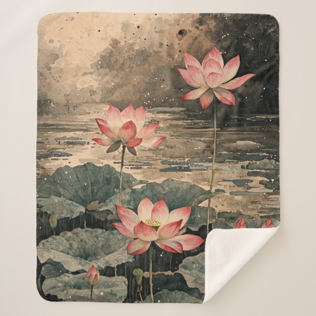 Couverture Sherpa Lac de lotus au clair de lune (3) (Devant)