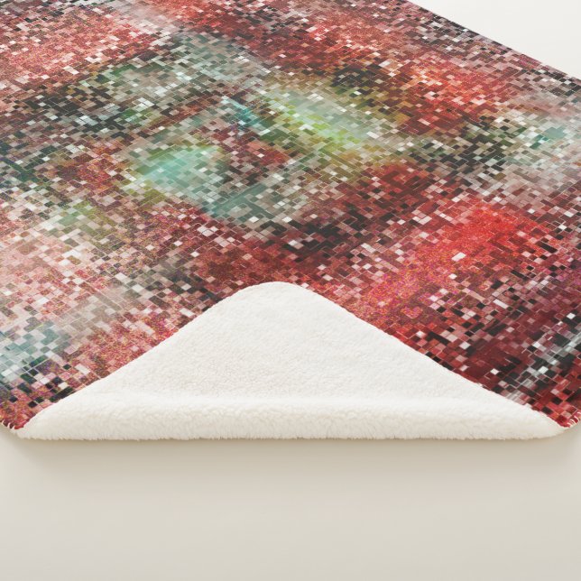 Couverture Sherpa Ladrilho vermelho manchado com tinta spray (3/4)